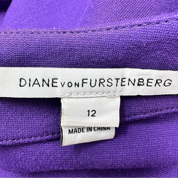 Diane Von Furstenberg Carpreena Mini Chrome A Line Sheath Dress Purple Size 12 - Picture 6 of 9